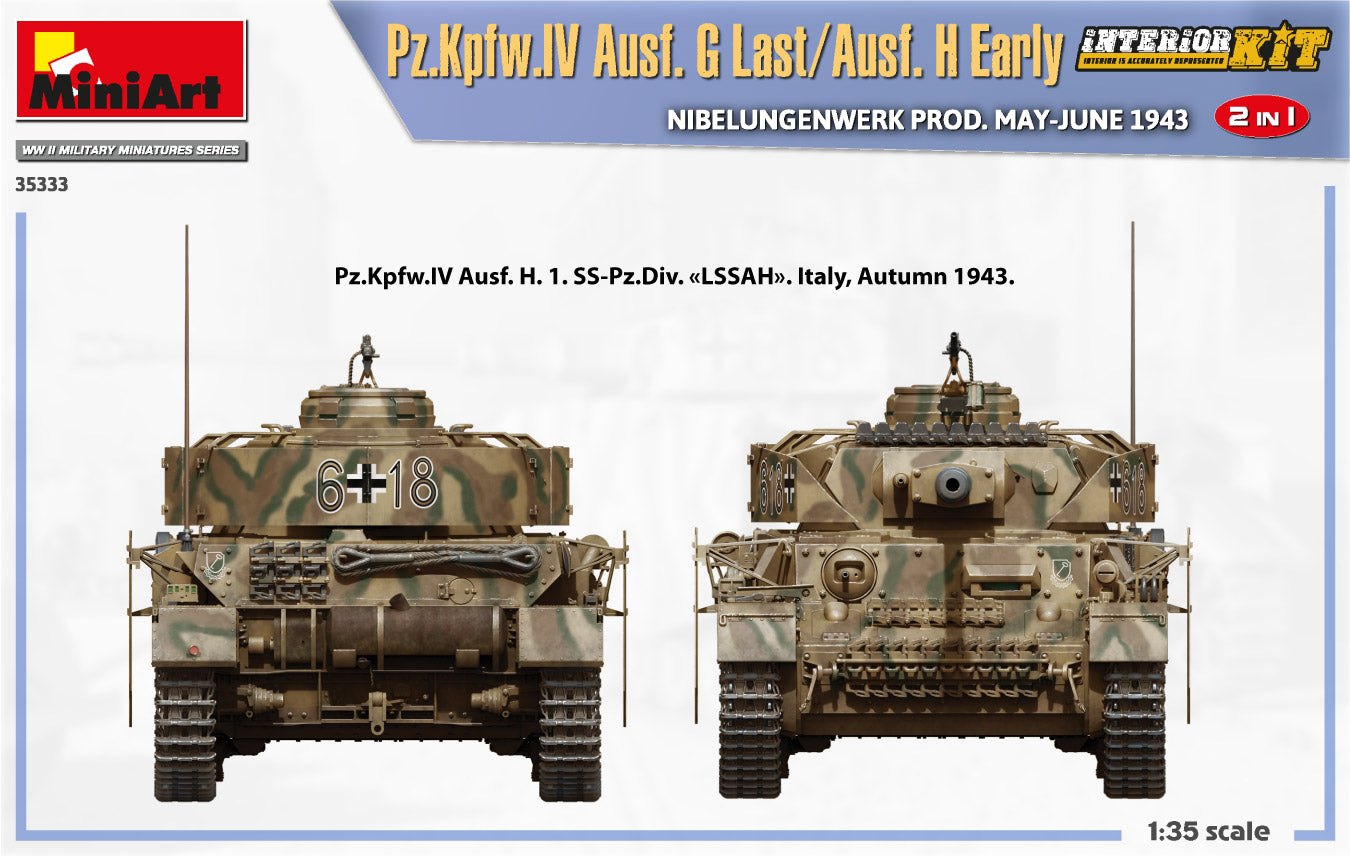 1/35 Pz.Kpfw.IV Ausf. G-Last/H-Early Nibelungenw. 2in1 Interior Kit