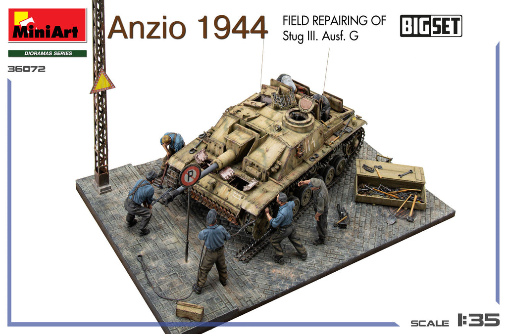 1/35 Anzio 1944. Field Repairing of Stug III. Ausf. G. Big Set