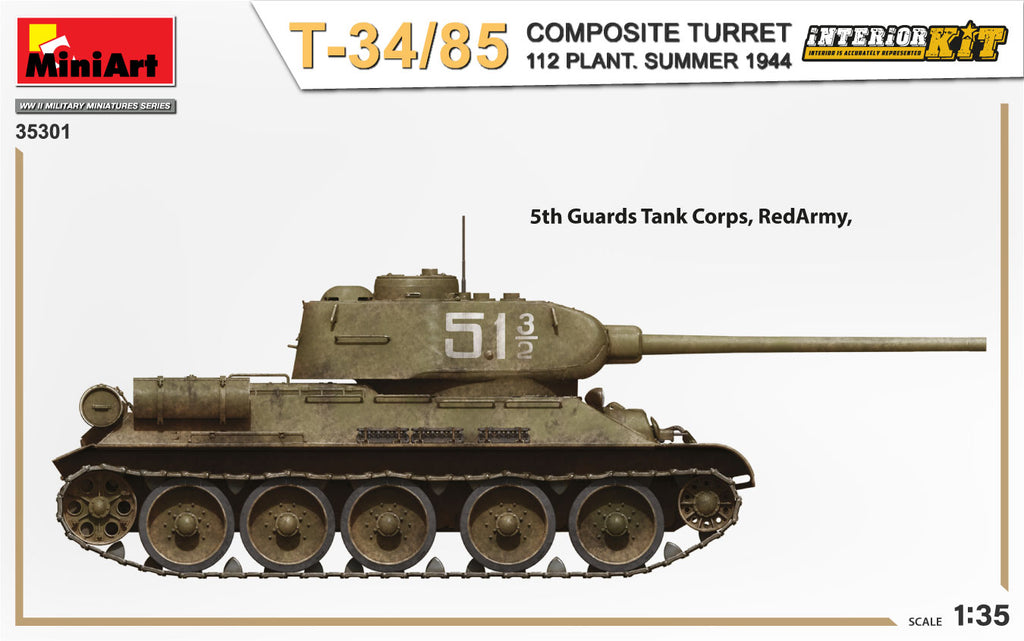 1/35  T-34/85 Composite Turret 112 Plant. Summer 1944 Inter. Kit