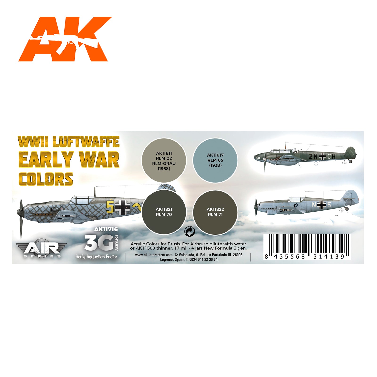 WWII Luftwaffe Early War Colors SET 3G