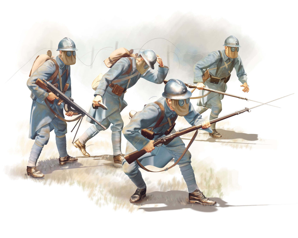 1/35 French Infantry in Gas Masks 19184 figures