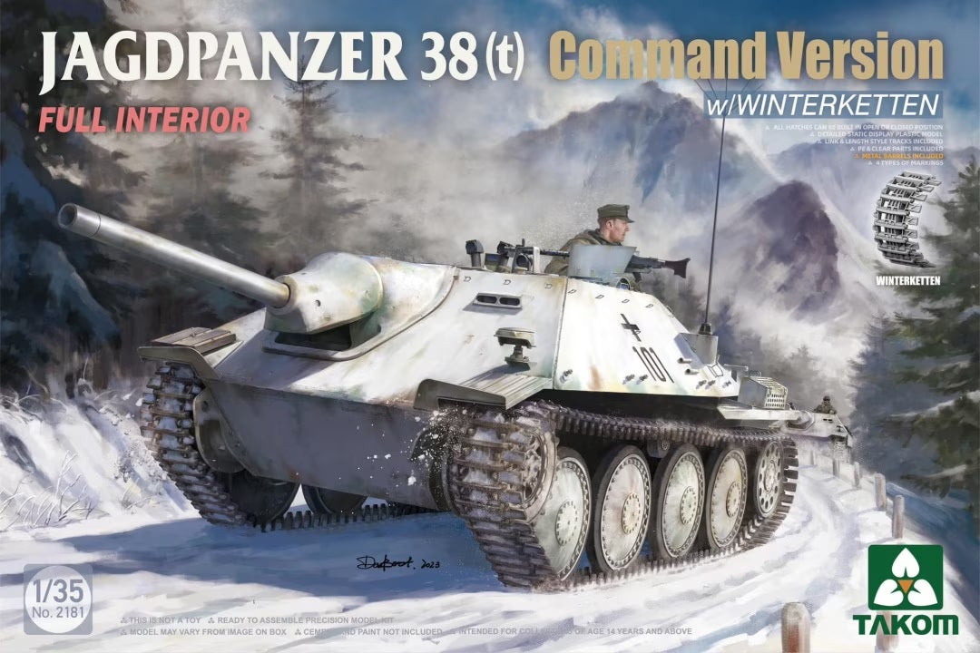 1/35 Jagdpanzer 38(t) Command Version with Winterketten Full Interior