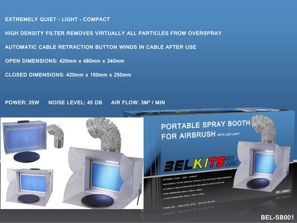 Cabina per verniciatura con Cappa Aspirante elettrica con Led