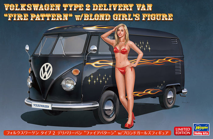 1/24 Volkswagen Typ 2 Delivery Van "Fire Pattern" with Blonde Girl