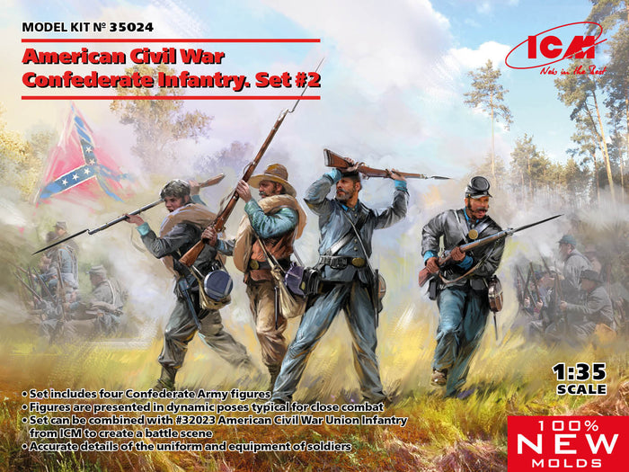 1/35 American Civil War Confederate Infantry. Set #2