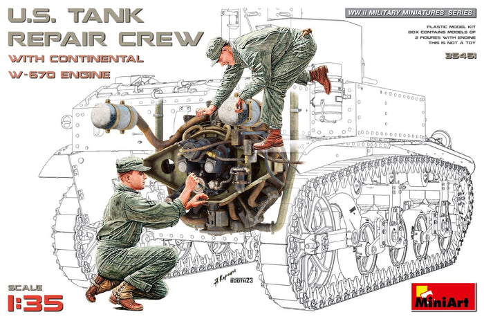 1/35 U.S. Tank Repair Crew with Continental W-670 Engine