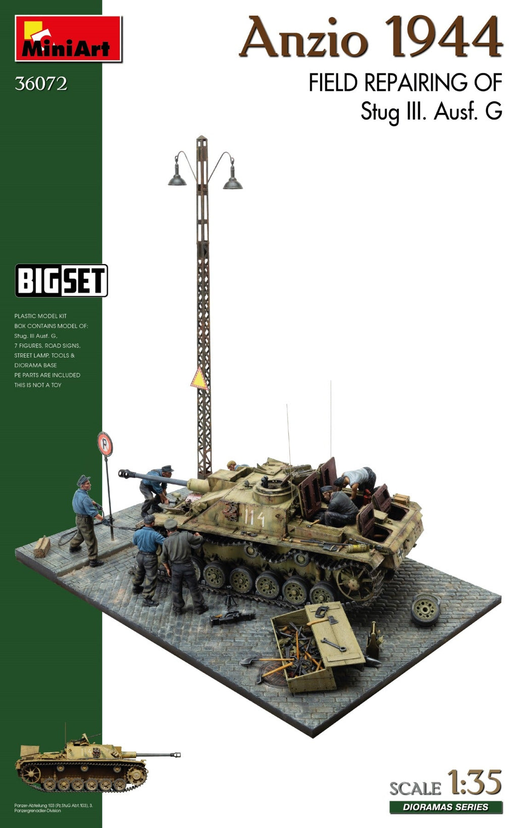 1/35 Anzio 1944. Field Repairing of Stug III. Ausf. G. Big Set