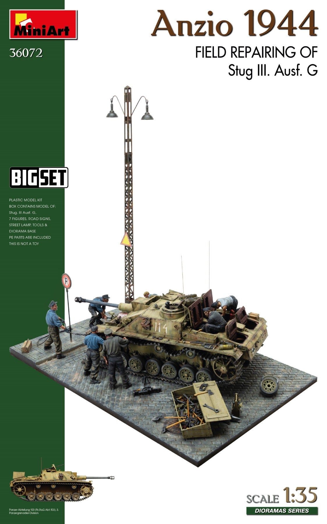 1/35 Anzio 1944. Field Repairing of Stug III. Ausf. G. Big Set