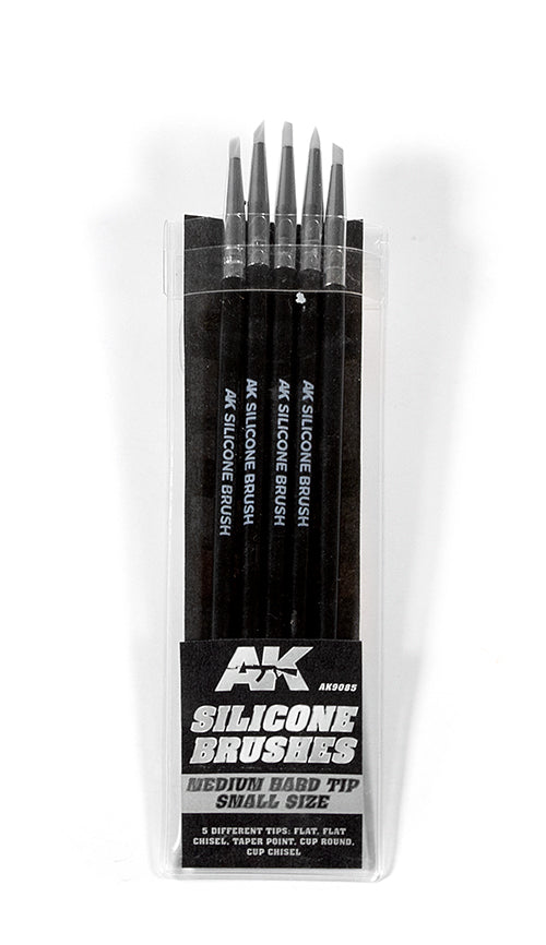 Set of 5 Silicone Brushes Medium Hard Tip Small