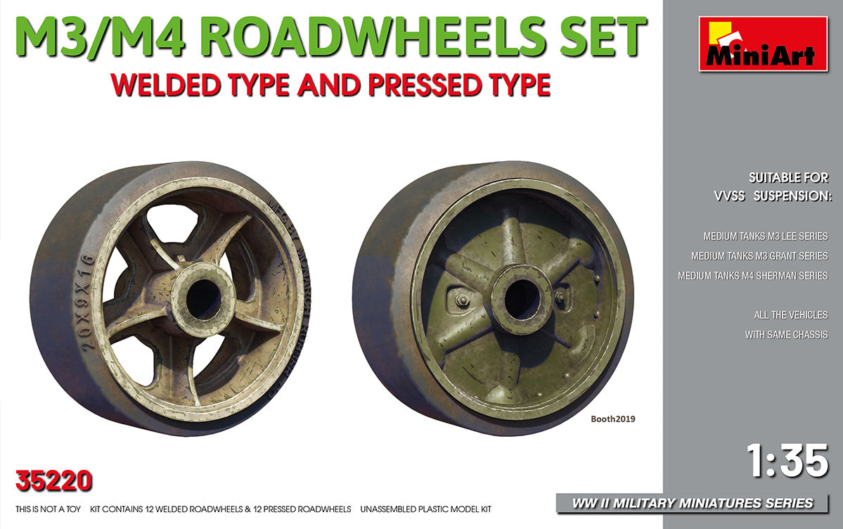 1/35 M3/M4 Roadwheels Set Welded Type and Pressed Type