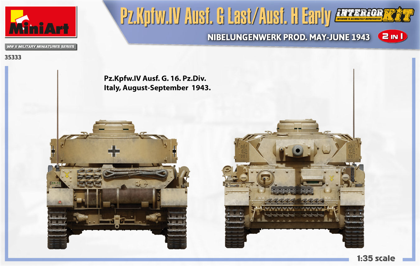 1/35 Pz.Kpfw.IV Ausf. G-Last/H-Early Nibelungenw. 2in1 Interior Kit