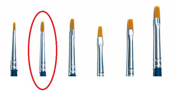Pennello pelo sintetico piatto 00