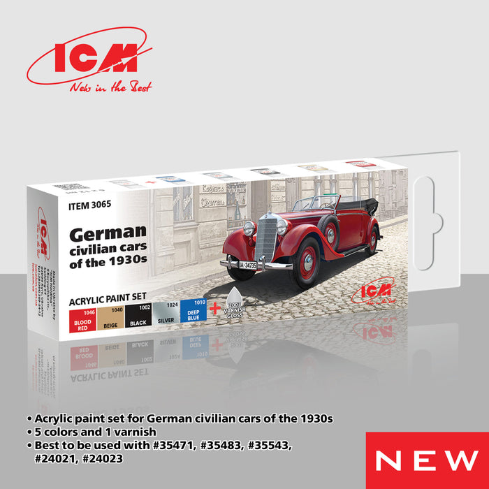 ACRYLIC SETS  German civilian cars of the 1930s (6 bottles x 12 ml)