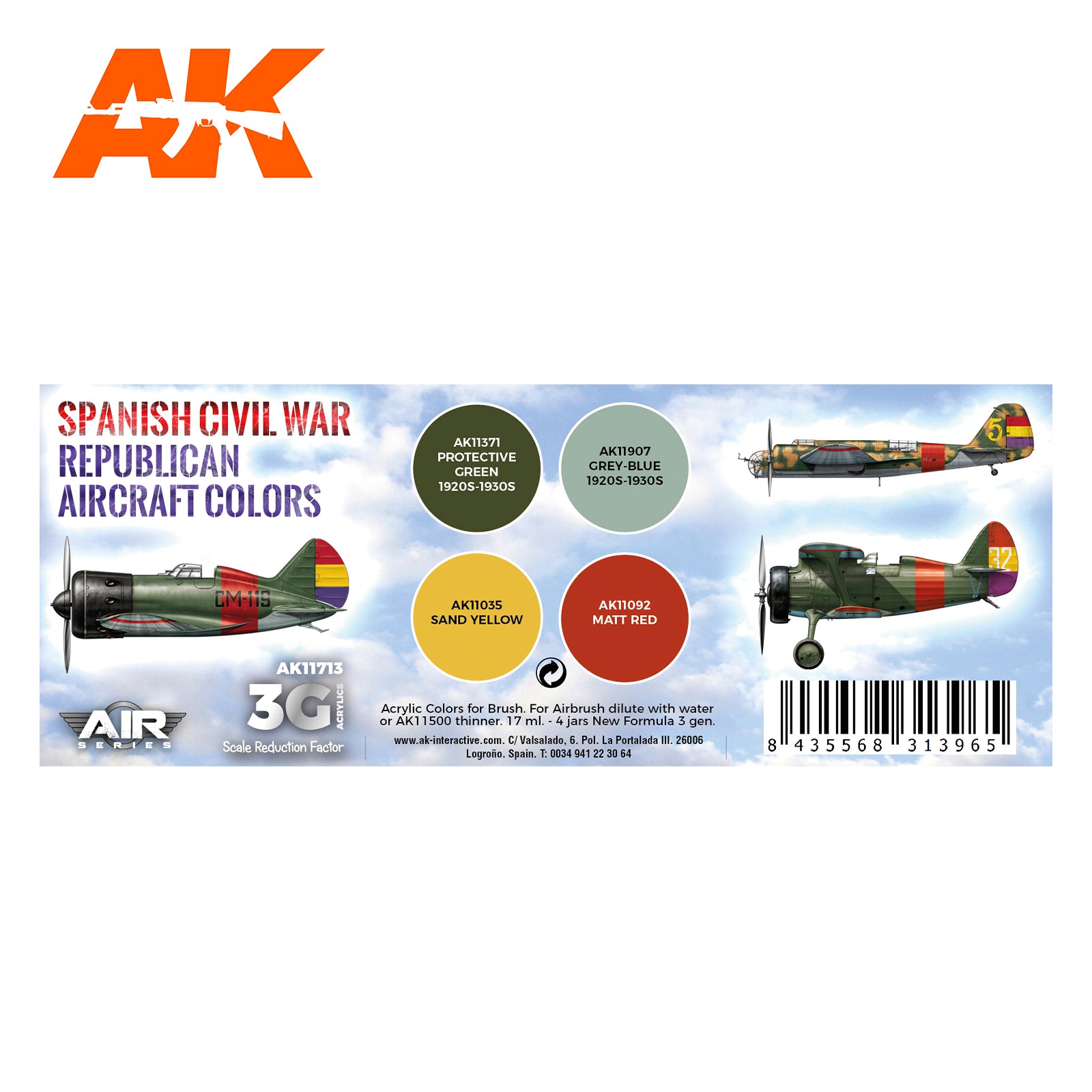 Spanish Civil War Republican Aircraft Colors SET 3G
