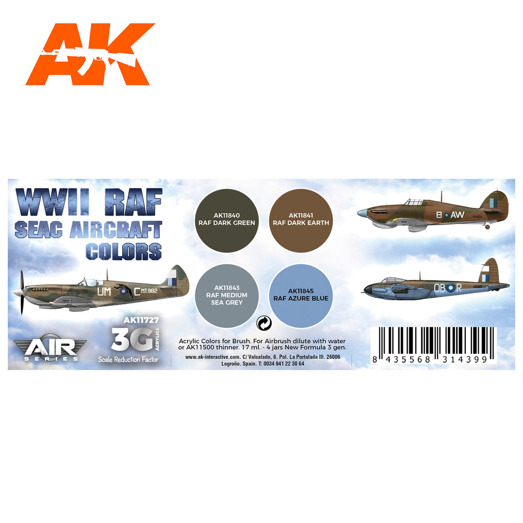 WWII RAF SEAC Aircraft Colors SET 3G