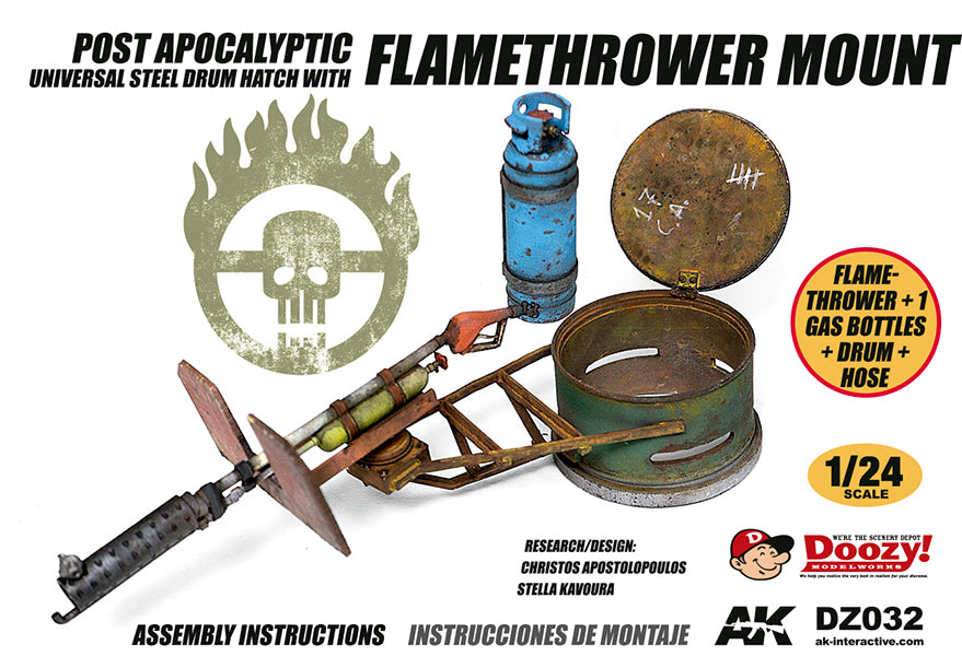 DOOZY! 1/24 UNIVERSAL STEEL DRUM HATCH WITH FLAMETHROWER MOUNT