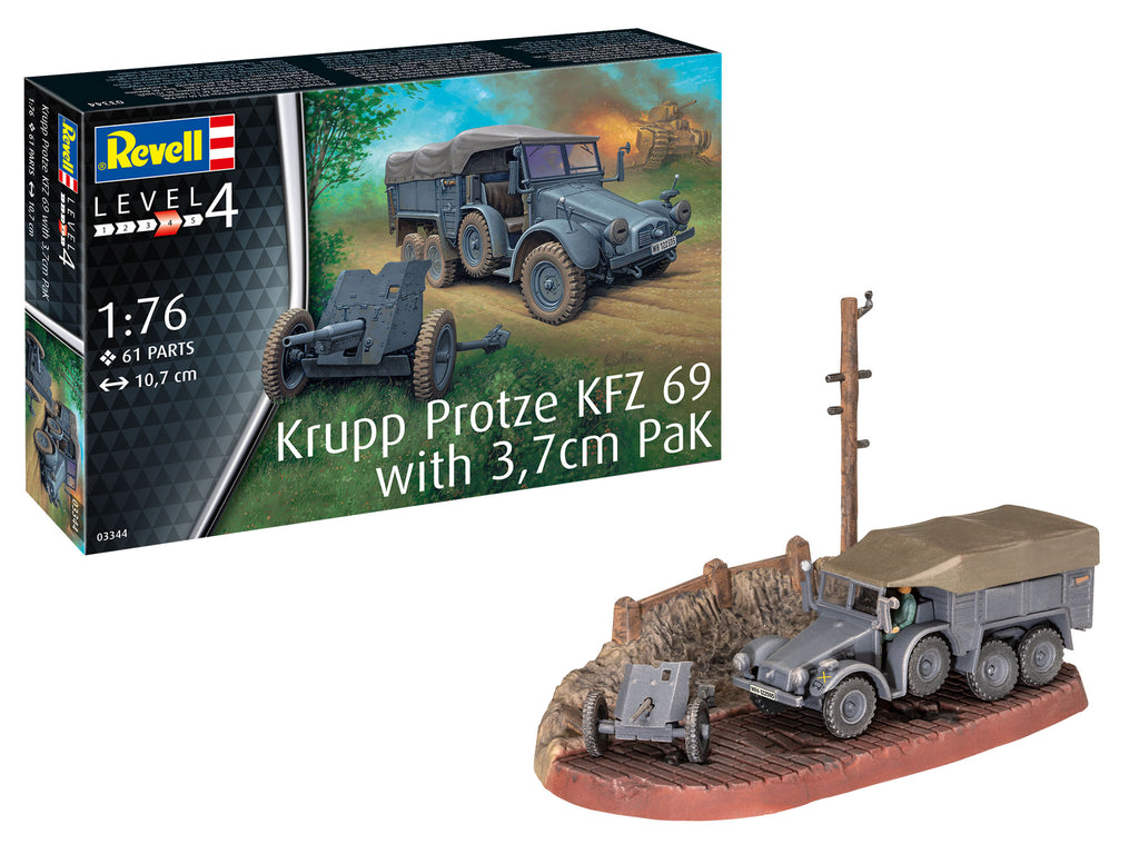 1/76 Krupp Protze KFZ 69 with 3,7cm PaK