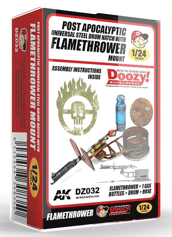 DOOZY! 1/24 UNIVERSAL STEEL DRUM HATCH WITH FLAMETHROWER MOUNT