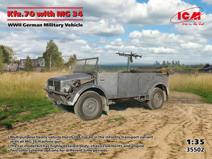 1/35 Kfz.70 with MG 34 WWII German Military Vehicle