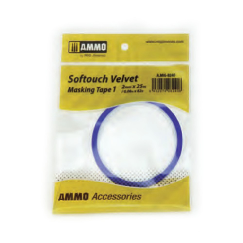 Softouch Velvet Masking Tape #1 (2mm x 25M)