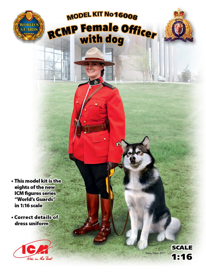 1/16 RCMP Female Officer with dog