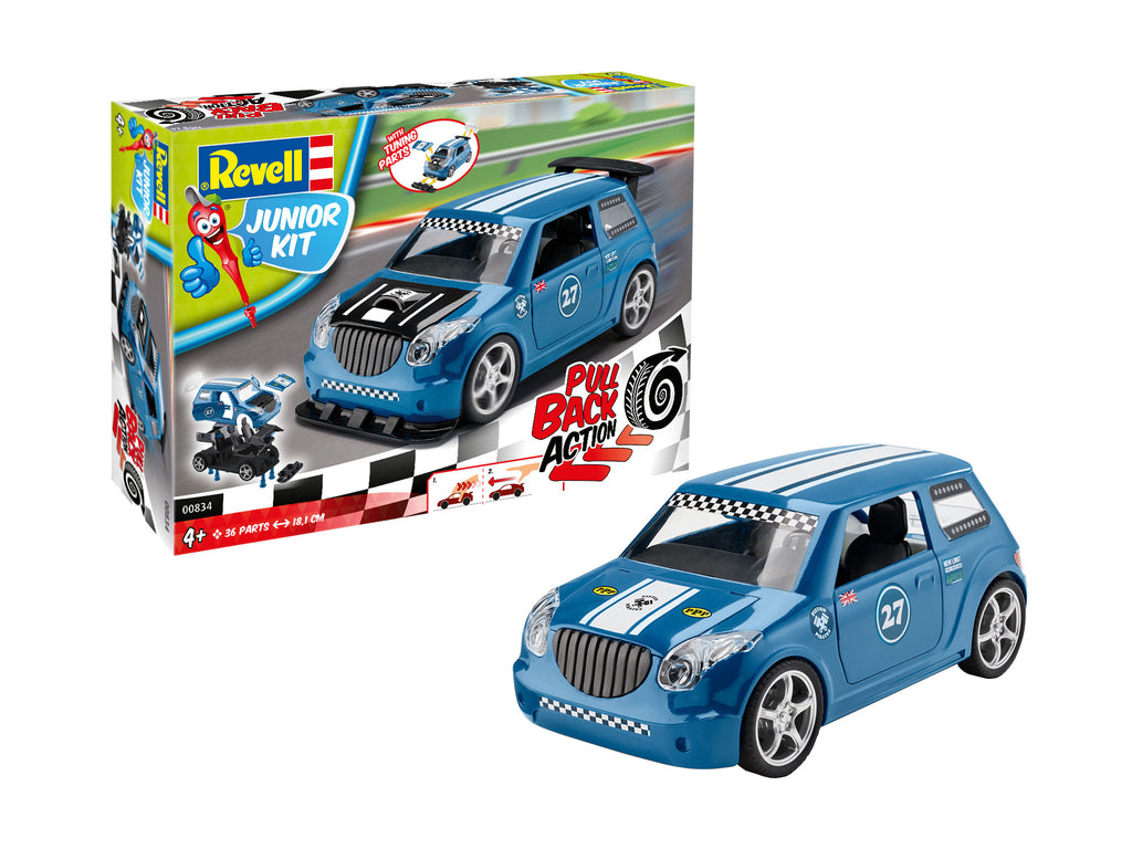 1/20 JUNIOR KIT Pull Back Rallye Car, blue