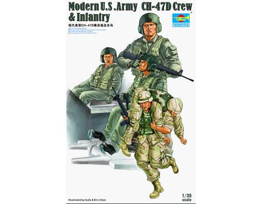 1/35 Modern U.S. Army CH-47D Crew & Infantry