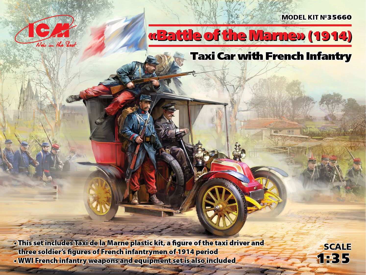 1/35 Battle of the Marne 1914Taxi car with French Infantry