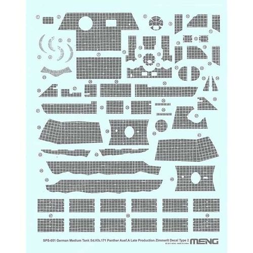1/35 German Medium Tank Sd.Kfz.171 Panther Ausf.A Late Producti.Zimmerit Decal B