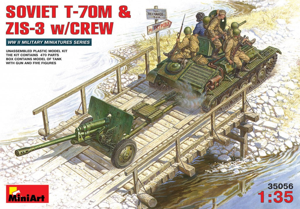 1/35 Soviet T-70 M & ZiS -3 with Crew
