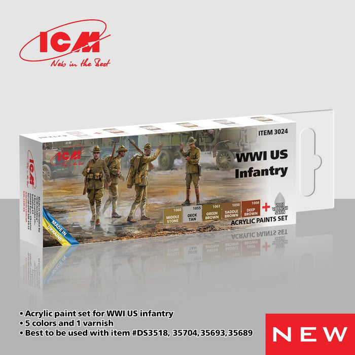 ACRYLIC SETS WWI US Infantry (6 bottles x 12 ml)