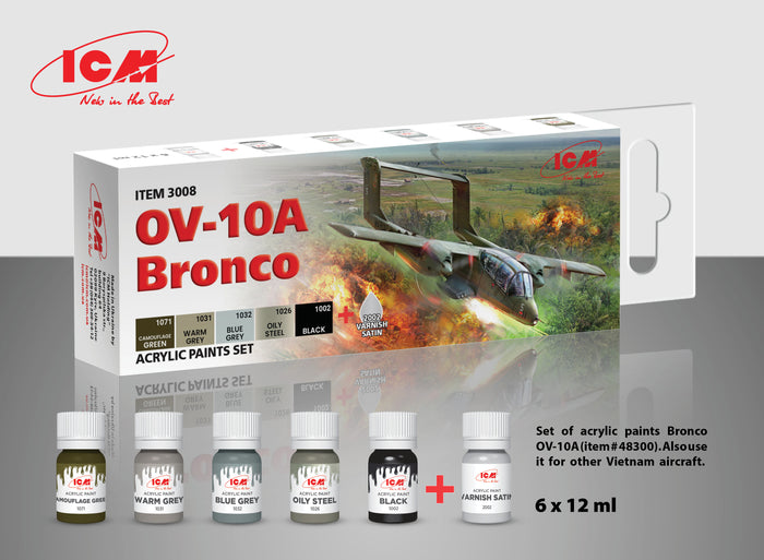 ACRYLIC SETS OV-10A Bronco and other Vietnam aircraft (6 bottles x 12 ml