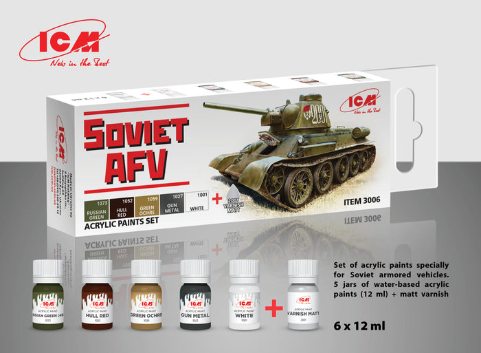 ACRYLIC SETS Soviet AFV (6 bottles x 12 ml)