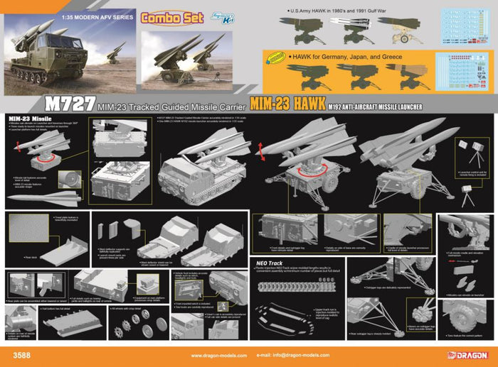1/35 M727 MIM-23 Tracked Guided Missile Carrier & MIM-23 Hawk M192 Anti-Aircraft Missile Launcher