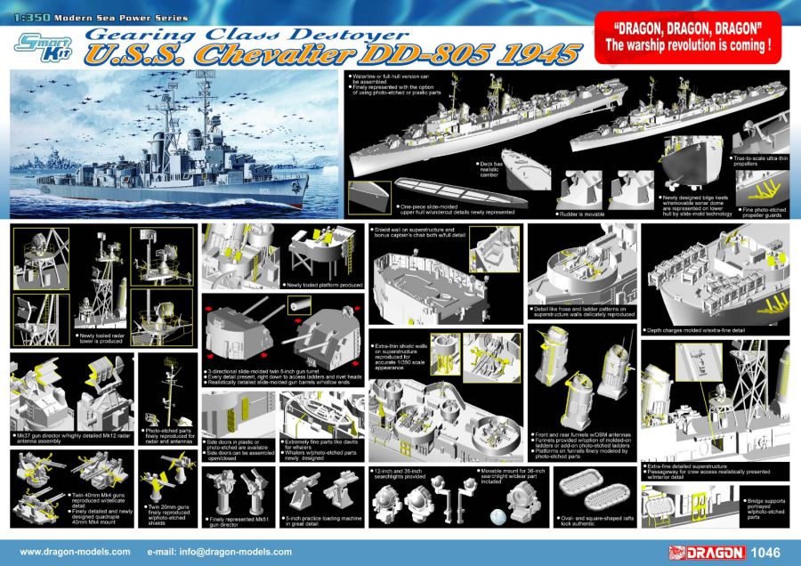 1/350 U.S.S. Chevalier DD-805 1945