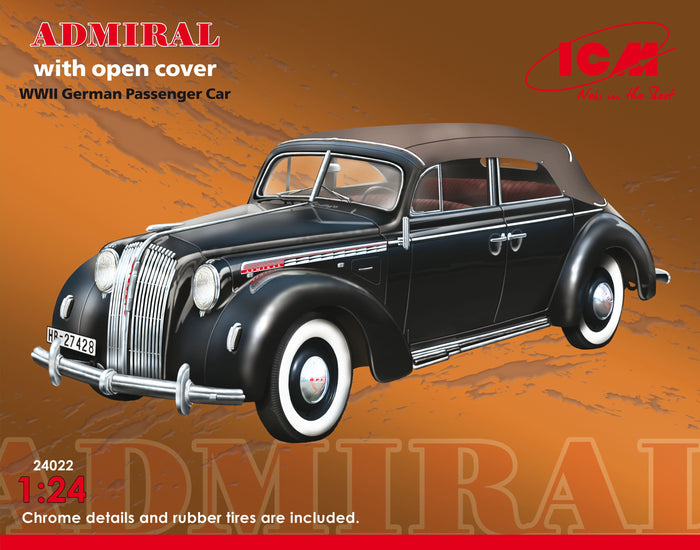 1/24 Admiral Cabriolet with open cover, WWII German Passenger Car