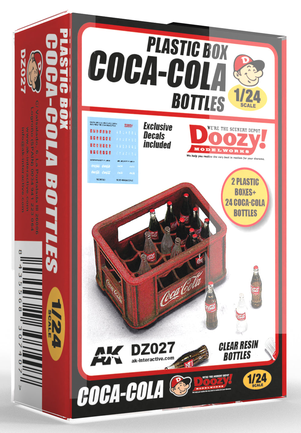 DOOZY! 1/24 1940-1980's PLASTIC BOX COCA-COLA BOTTLES