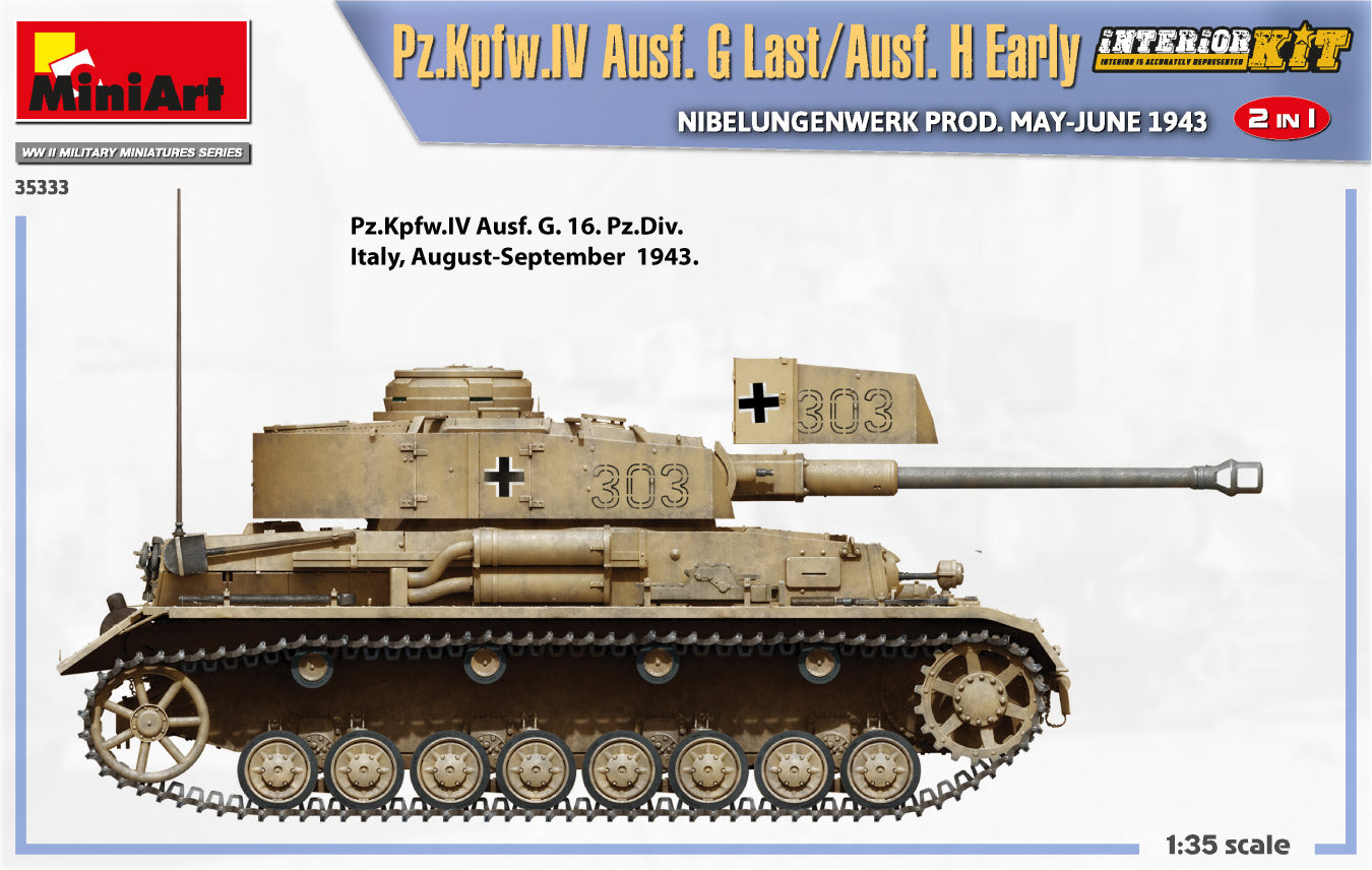 1/35 Pz.Kpfw.IV Ausf. G-Last/H-Early Nibelungenw. 2in1 Interior Kit