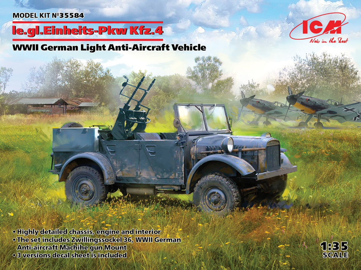 1/35 le.gl.Einheitz-Pkw Kfz.4 WWII German Light Anti-Aircraft Vehicle