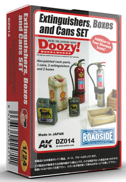 DOOZY! 1/24 EXTINGUISHERS, BOXES AND CANS SET
