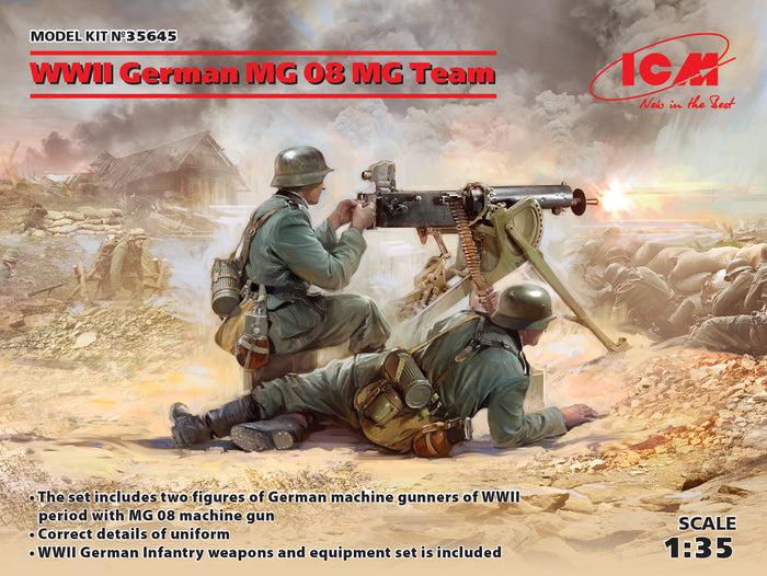 1/35 WWII German MG08 MG Team (2 figures)