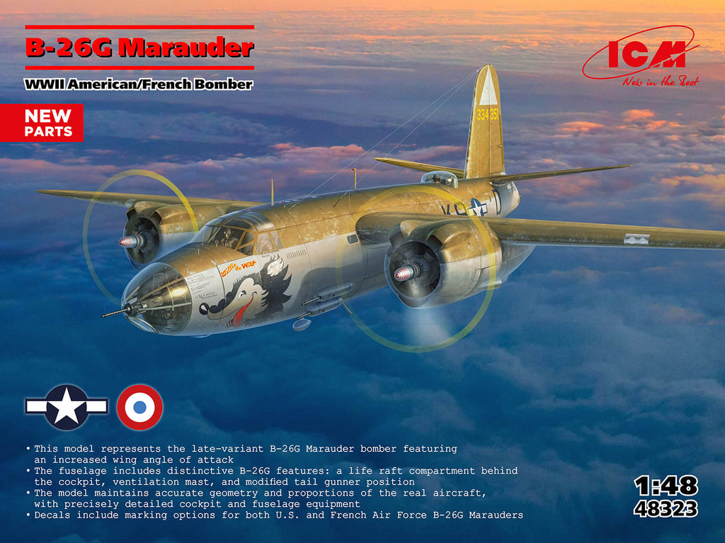 1/48 B-26G Marauder, WWII  American/France Bomber
