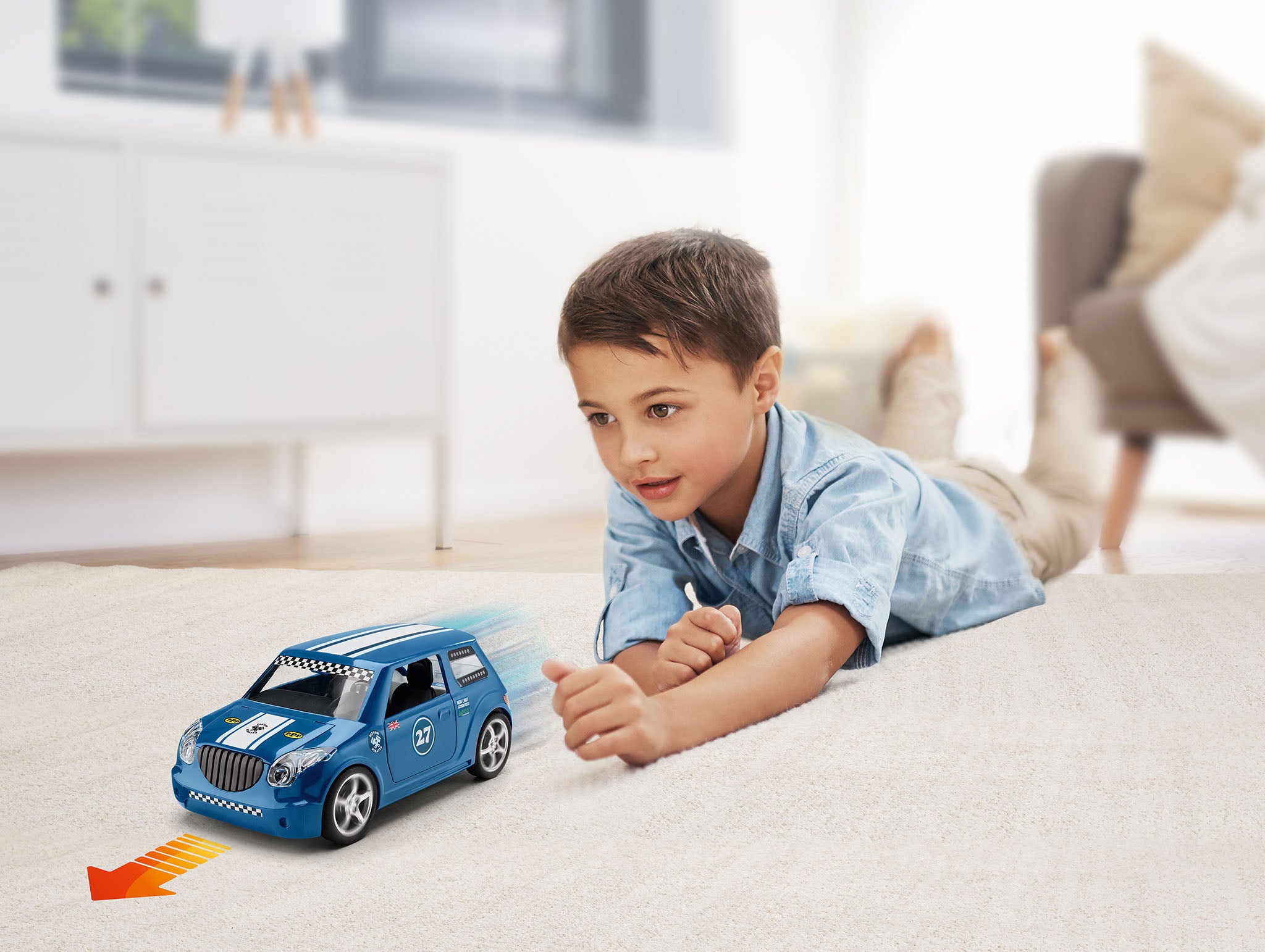 1/20 JUNIOR KIT Pull Back Rallye Car, blue