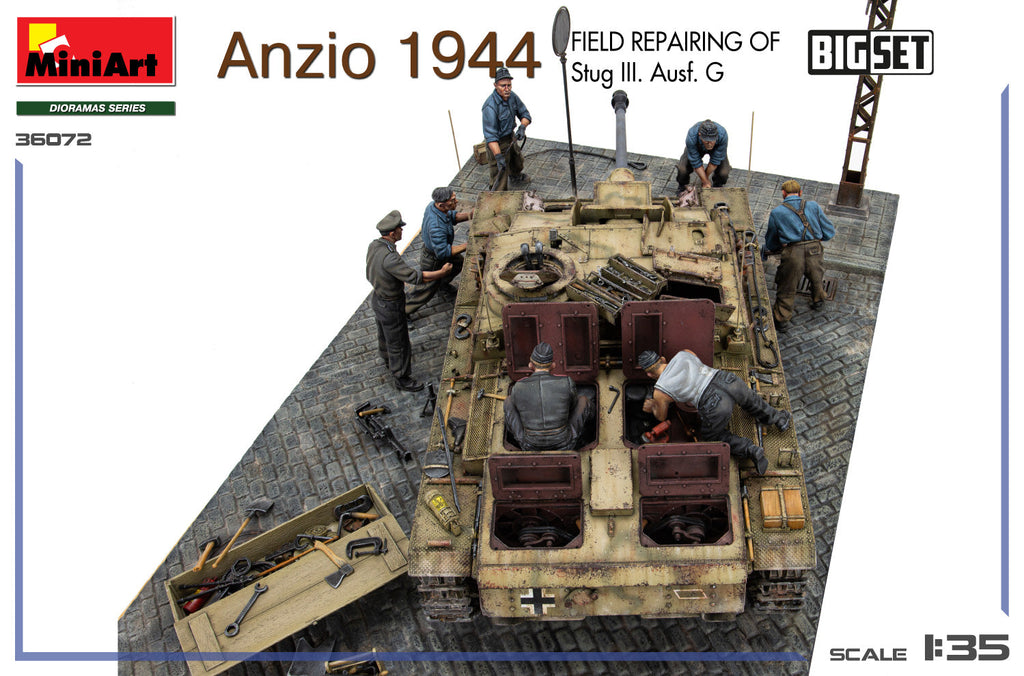 1/35 Anzio 1944. Field Repairing of Stug III. Ausf. G. Big Set