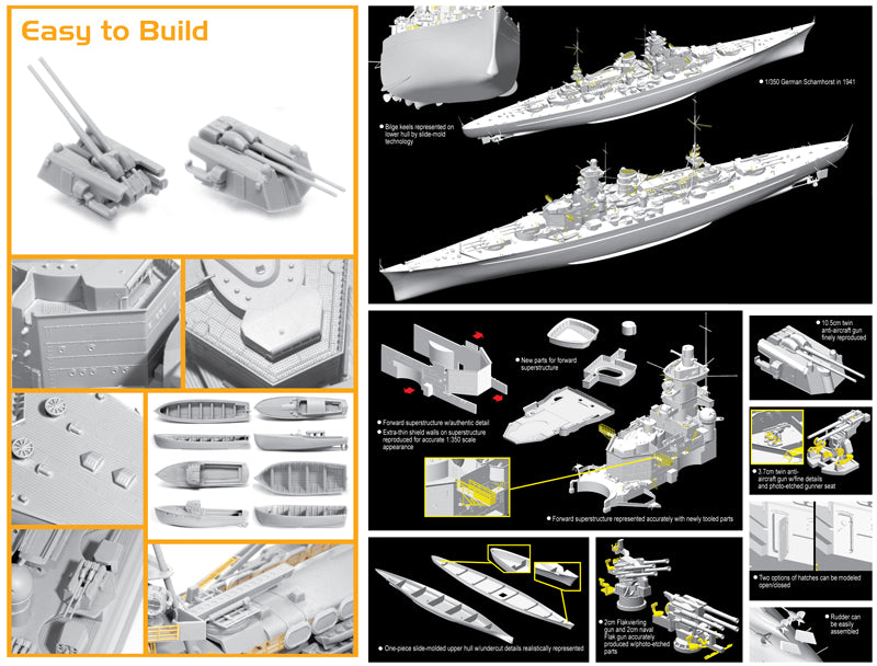 1/350 German Battleship Scharnhorst 1941