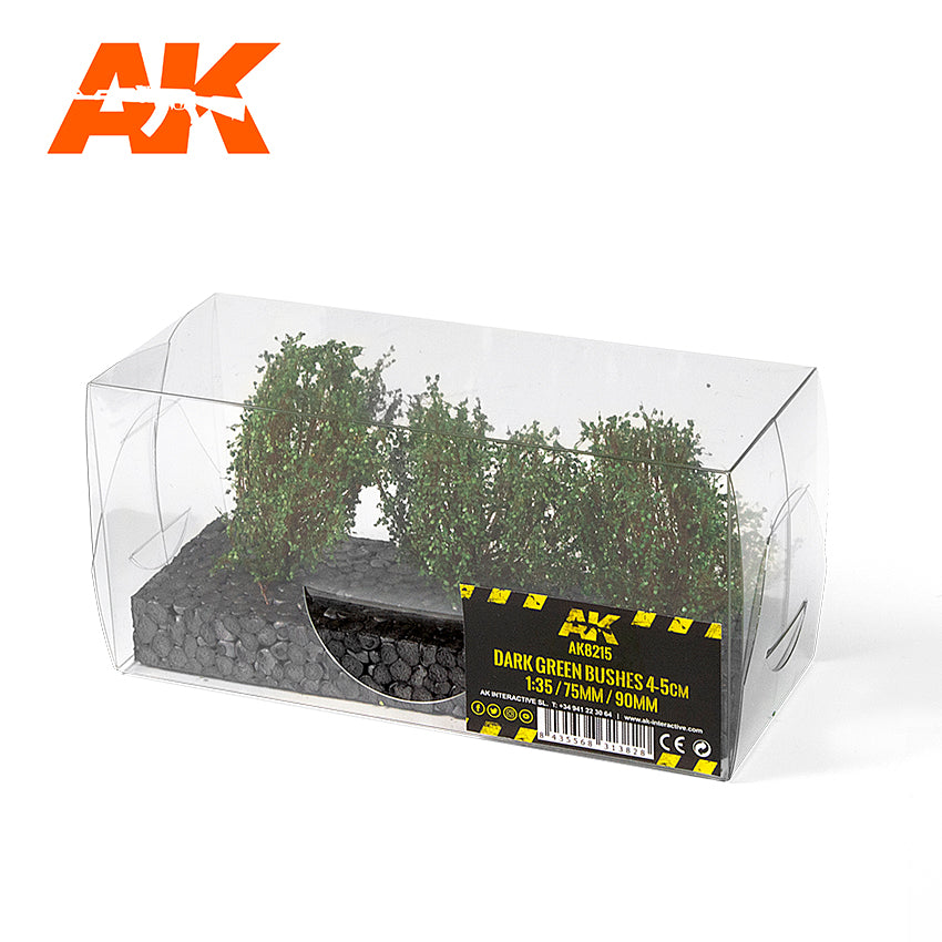 Dark Green Bushes 4-6cm -1:35 / 75 mm / 90 mm