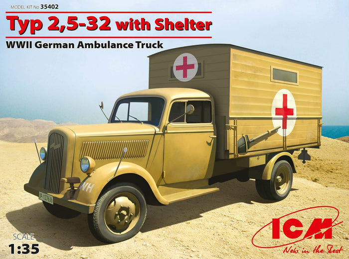 1/35 Typ 25-32 with Shelter WWII German Ambulance Truck
