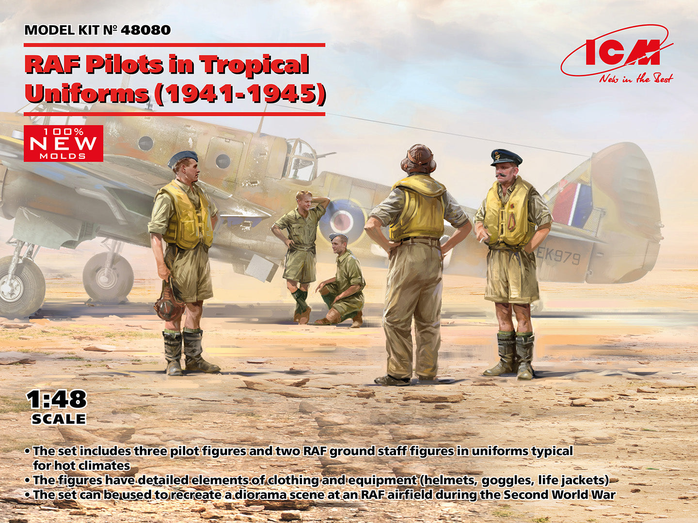 1/48 RAF Pilots in Tropical Uniforms 1941-1945