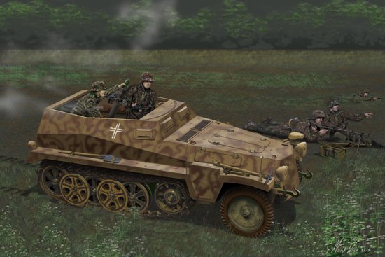 1/35 Sd.Kfz.250/7 Alte Ieichte Schutzenpanzerwagwn schwerer Granatwerfer