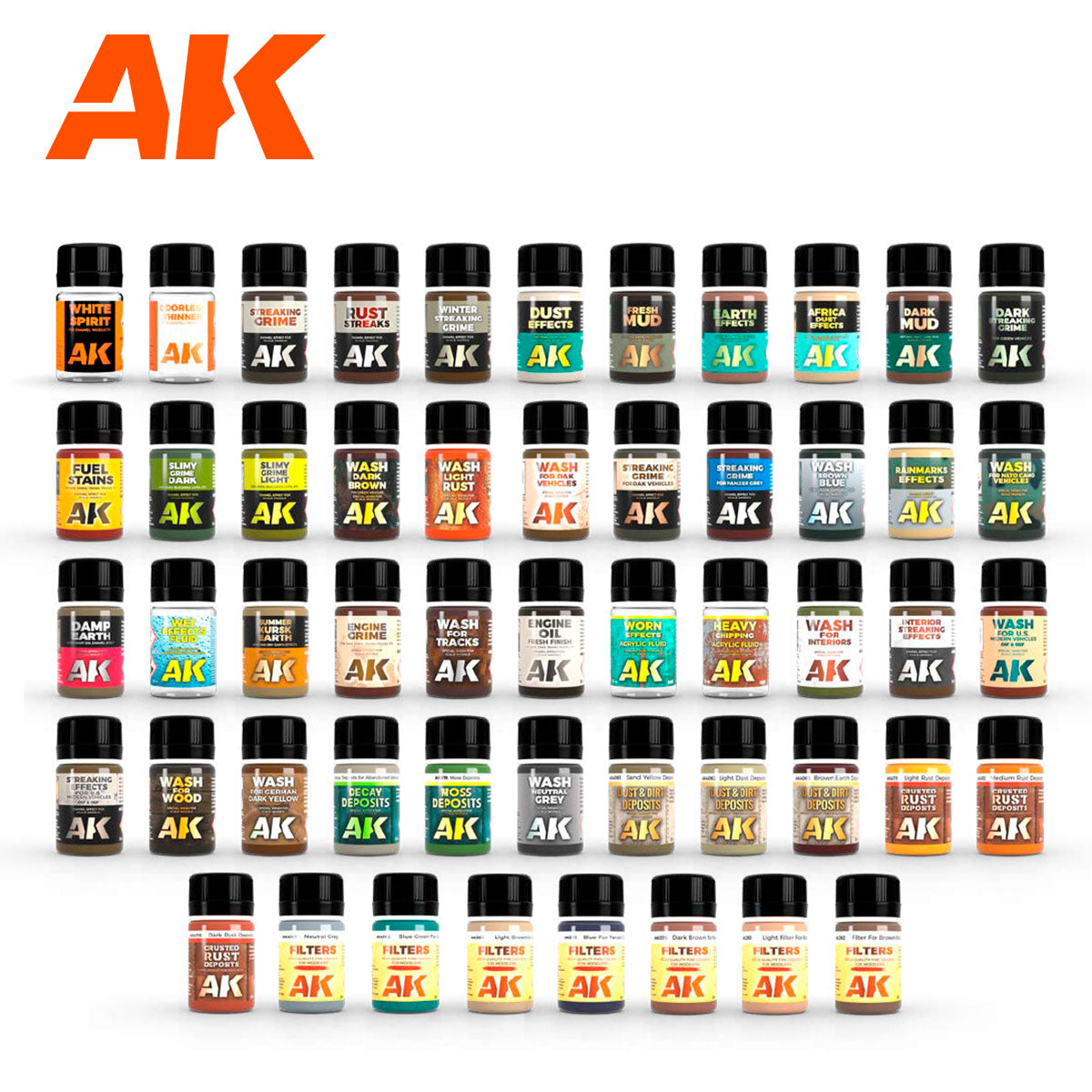 The Best 52 Effects for Weathering (52 Enamels x 35ml)